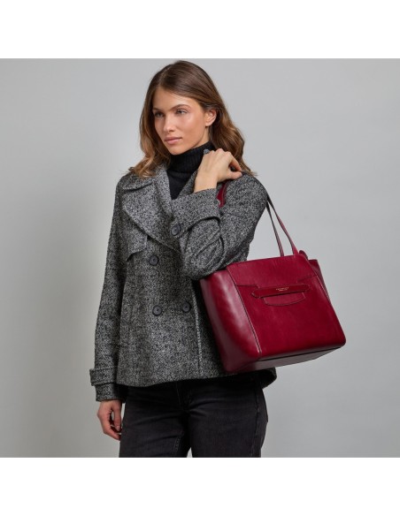 Borsa shopper in pelle The Bridge Lucrezia – Barolo/Oro - foto 5