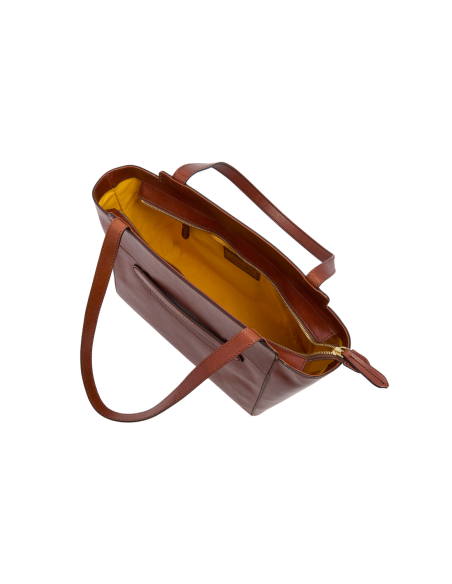Borsa shopper in pelle The Bridge Lucrezia – Marrone/Oro - foto 4