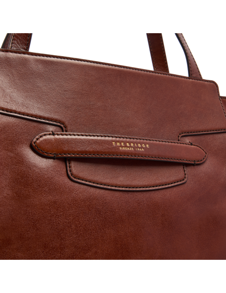 Borsa shopper in pelle The Bridge Lucrezia – Marrone/Oro - foto 5