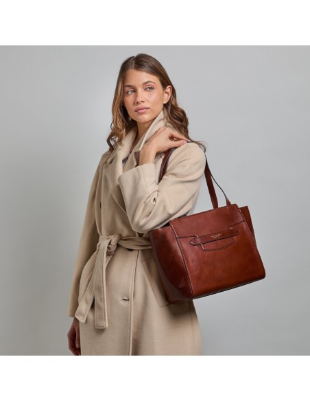Borsa shopper in pelle The Bridge Lucrezia – Marrone/Oro - foto 6