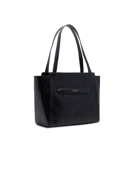 Borsa shopper in pelle The Bridge Lucrezia – Nero/Oro - foto 2