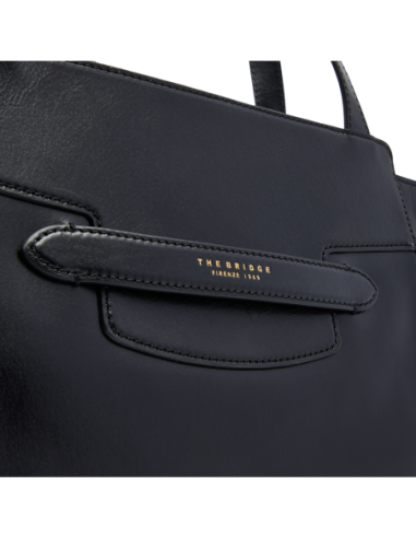 Borsa shopper in pelle The Bridge Lucrezia – Nero/Oro - foto 5