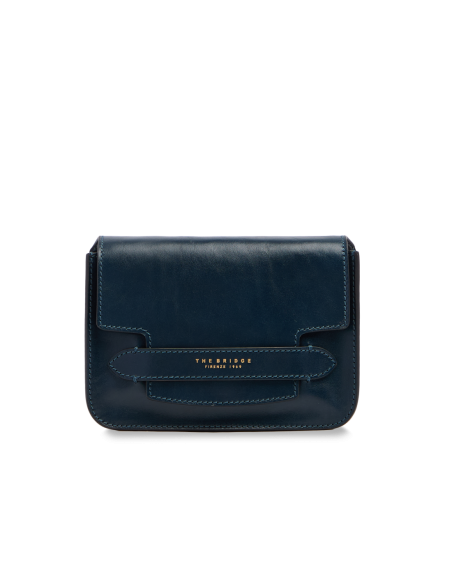 Borsa a tracolla in pelle The Bridge Lucrezia – Notte/Oro - foto 1