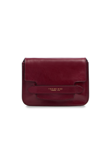 Borsa a tracolla in pelle The Bridge Lucrezia – Barolo/Oro - foto 1