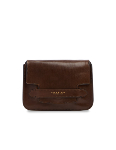 Borsa a tracolla in pelle The Bridge Lucrezia – Moka/Oro - foto 1