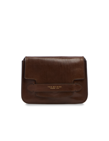 Borsa a tracolla in pelle The Bridge Lucrezia – Moka/Oro - foto 1