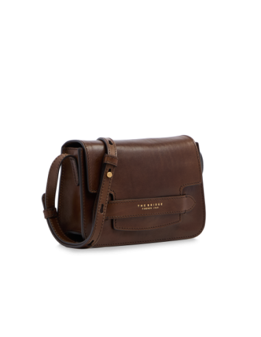 Borsa a tracolla in pelle The Bridge Lucrezia – Moka/Oro - foto 2