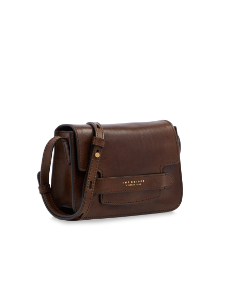 Borsa a tracolla in pelle The Bridge Lucrezia – Moka/Oro - foto 2