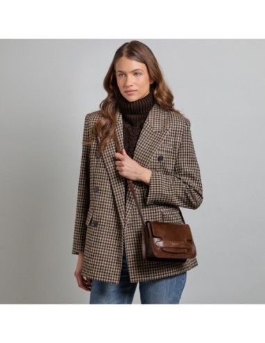 Borsa a tracolla in pelle The Bridge Lucrezia – Moka/Oro - foto 5