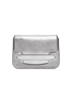 Borsa a tracolla in pelle laminata argento The Bridge Lucrezia – Argento/Oro - foto 1