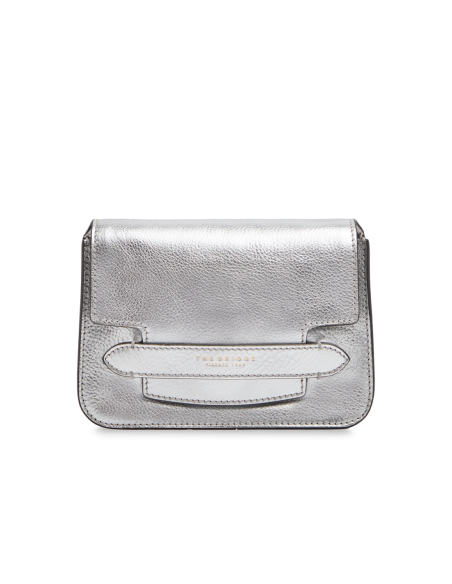 Borsa a tracolla in pelle laminata argento The Bridge Lucrezia – Argento/Oro - foto 1