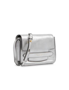 Borsa a tracolla in pelle laminata argento The Bridge Lucrezia – Argento/Oro - foto 1 2