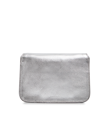 Borsa a tracolla in pelle laminata argento The Bridge Lucrezia – Argento/Oro - foto 3