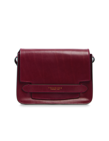 Borsa a tracolla media in pelle The Bridge Lucrezia – Barolo/Oro - foto 1