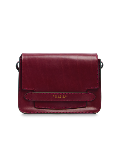 Borsa a tracolla media in pelle The Bridge Lucrezia – Barolo/Oro - foto 1