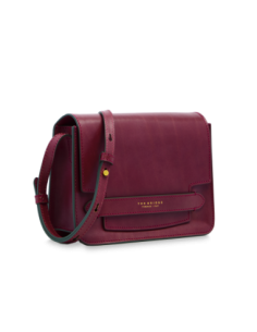 Borsa a tracolla media in pelle The Bridge Lucrezia – Barolo/Oro - foto 1 2
