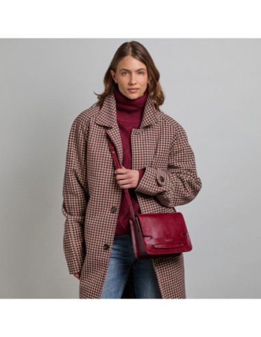 Borsa a tracolla media in pelle The Bridge Lucrezia – Barolo/Oro - foto 5