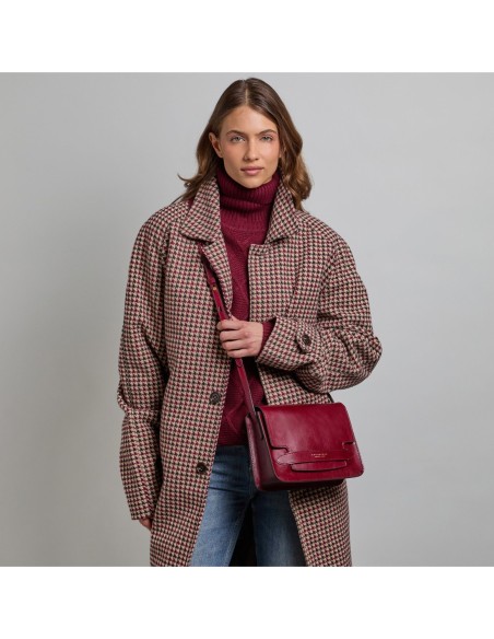 Borsa a tracolla media in pelle The Bridge Lucrezia – Barolo/Oro - foto 5