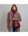Borsa a tracolla media in pelle The Bridge Lucrezia – Barolo/Oro
