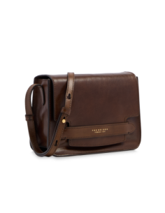 Borsa a tracolla media in pelle The Bridge Lucrezia – Moka/Oro - foto 1 2