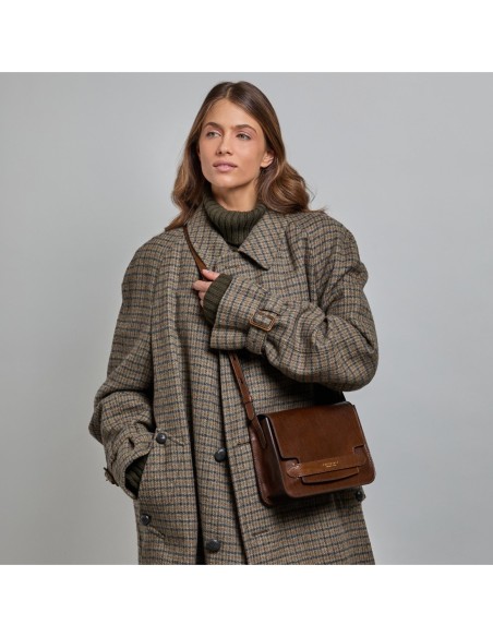 Borsa a tracolla media in pelle The Bridge Lucrezia – Moka/Oro - foto 5