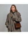 Borsa a tracolla media in pelle The Bridge Lucrezia – Moka/Oro