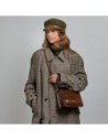 Borsa a tracolla media in pelle The Bridge Lucrezia – Moka/Oro