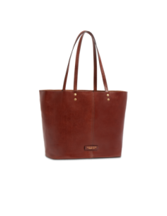 Borsa shopper in pelle con pochette interna The Bridge Lisa – Marrone/Oro - foto 1 2