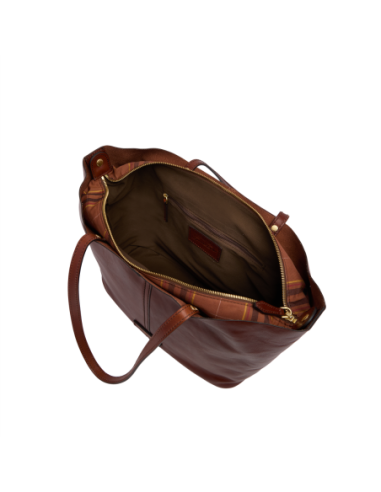 Borsa shopper in pelle con pochette interna The Bridge Lisa – Marrone/Oro - foto 4