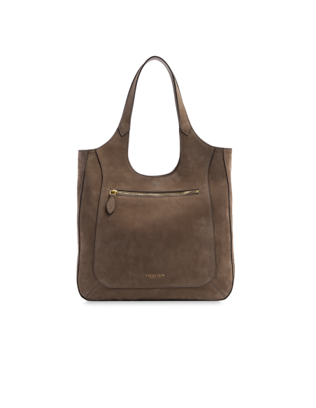 Borsa hobo in pelle nabuk The Bridge Luce Soft – Greige/Oro - foto 1