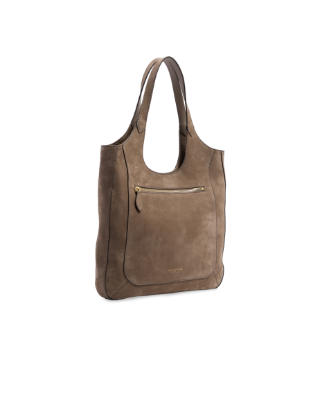 Borsa hobo in pelle nabuk The Bridge Luce Soft – Greige/Oro - foto 2