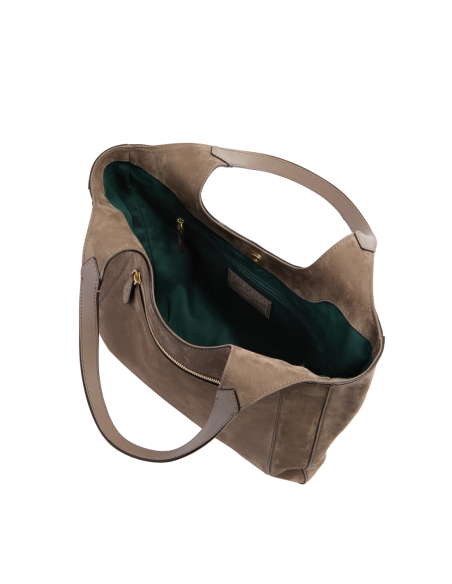 Borsa hobo in pelle nabuk The Bridge Luce Soft – Greige/Oro - foto 4