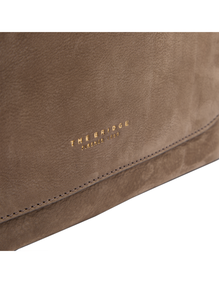 Borsa hobo in pelle nabuk The Bridge Luce Soft – Greige/Oro - foto 5