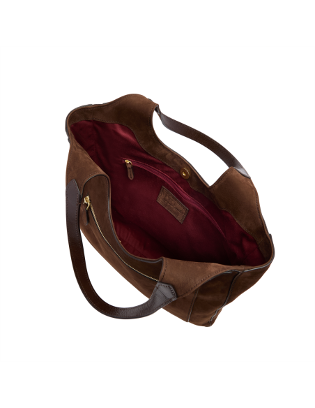 Borsa hobo in pelle nabuk The Bridge Luce Soft – Moka/Oro - foto 4