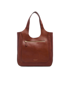 Borsa hobo in pelle con grana The Bridge Luce Soft – Marrone/Oro - foto 1