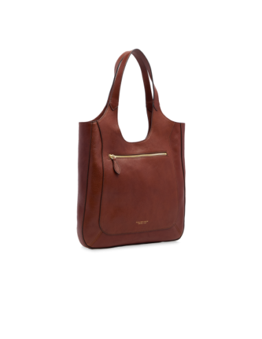 Borsa hobo in pelle con grana The Bridge Luce Soft – Marrone/Oro - foto 2
