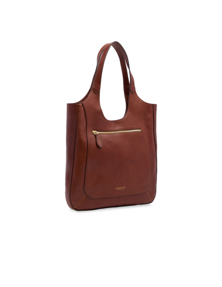 Borsa hobo in pelle con grana The Bridge Luce Soft – Marrone/Oro - foto 2