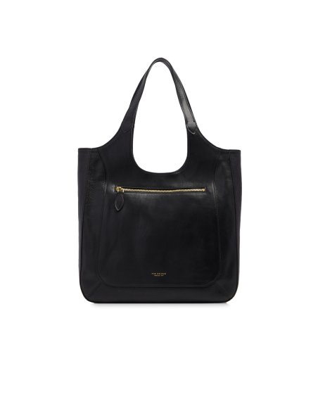 Borsa hobo in pelle con grana The Bridge Luce Soft – Nero/Oro - foto 1