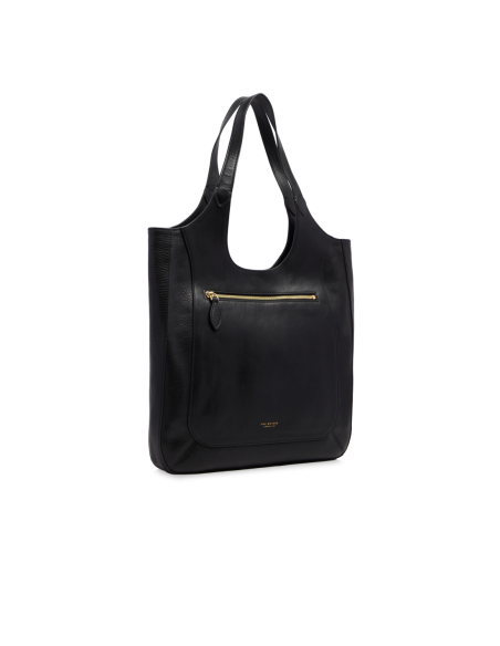 Borsa hobo in pelle con grana The Bridge Luce Soft – Nero/Oro - foto 2