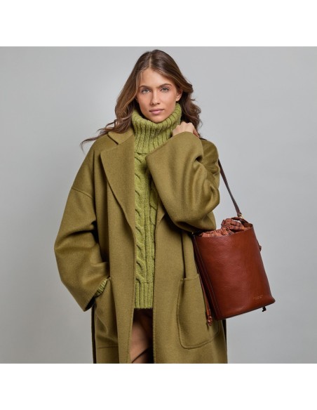 Borsa secchiello in pelle con sacca interna The Bridge Luce Soft – Marrone/Oro - foto 5