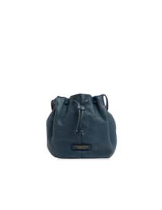 Borsa secchiello in pelle con coulisse The Bridge Marisa – Notte/Oro - foto 1