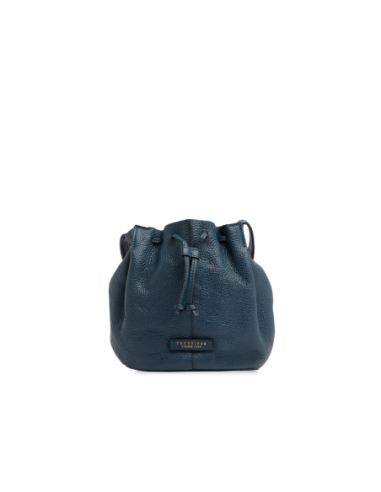 Borsa secchiello in pelle con coulisse The Bridge Marisa – Notte/Oro - foto 1