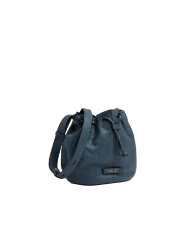 Borsa secchiello in pelle con coulisse The Bridge Marisa – Notte/Oro - foto 2