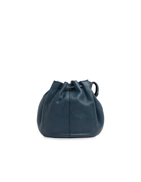Borsa secchiello in pelle con coulisse The Bridge Marisa – Notte/Oro - foto 3