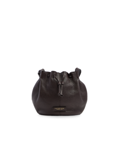 Borsa secchiello in pelle con coulisse The Bridge Marisa – Moka/Oro - foto 1