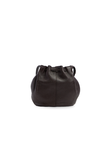 Borsa secchiello in pelle con coulisse The Bridge Marisa – Moka/Oro - foto 3