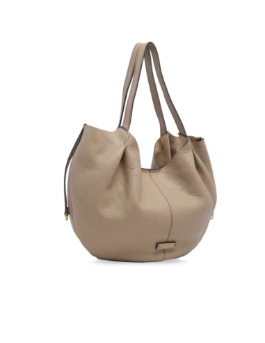 Borsa shopping in pelle con pochette removibile The Bridge Marisa – Greige/Oro - foto 2