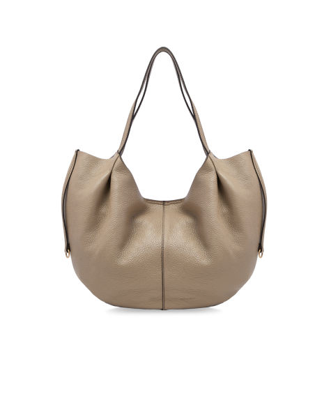 Borsa shopping in pelle con pochette removibile The Bridge Marisa – Greige/Oro - foto 3
