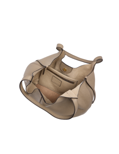 Borsa shopping in pelle con pochette removibile The Bridge Marisa – Greige/Oro - foto 4