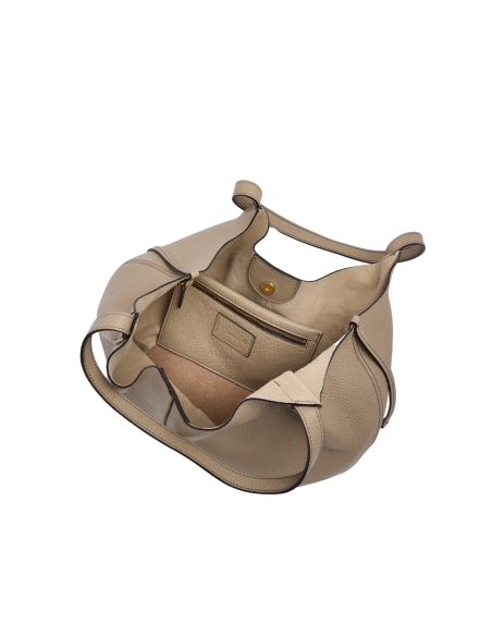 Borsa shopping in pelle con pochette removibile The Bridge Marisa – Greige/Oro - foto 4